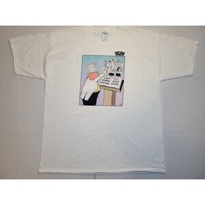 Vintage Off The Mark Shirt Mens XL White Comic Strip Mark Parisi Music Funny 90s